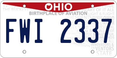 OH license plate FWI2337