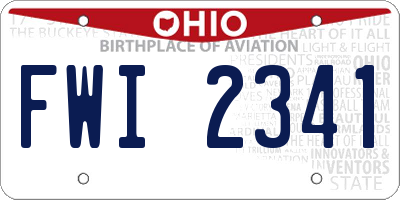 OH license plate FWI2341