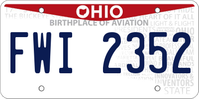 OH license plate FWI2352