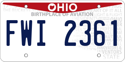 OH license plate FWI2361