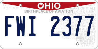 OH license plate FWI2377