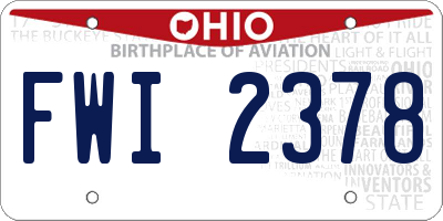 OH license plate FWI2378