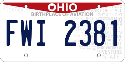 OH license plate FWI2381