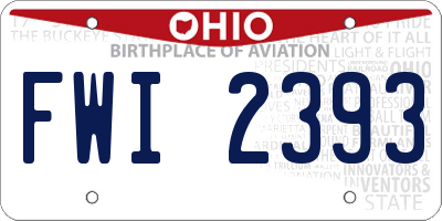 OH license plate FWI2393