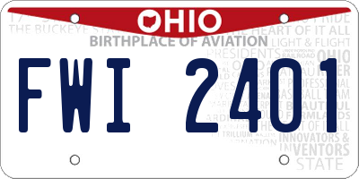 OH license plate FWI2401