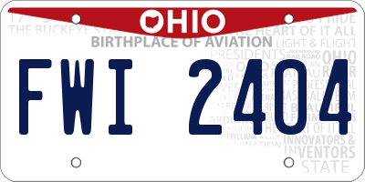 OH license plate FWI2404