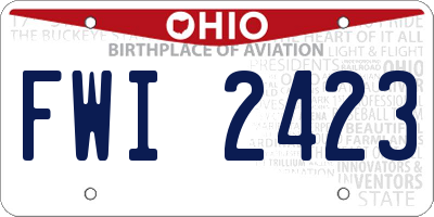 OH license plate FWI2423
