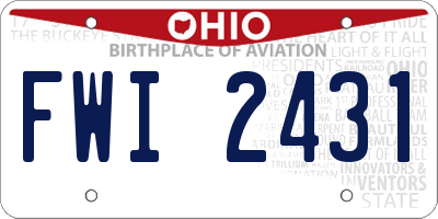 OH license plate FWI2431
