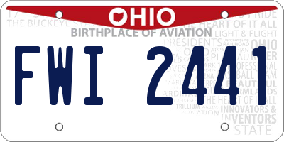 OH license plate FWI2441