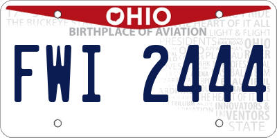 OH license plate FWI2444