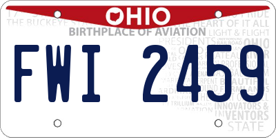 OH license plate FWI2459