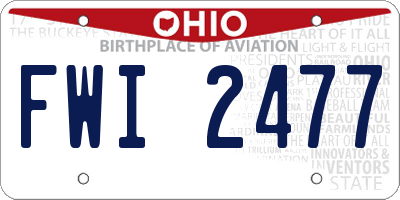 OH license plate FWI2477