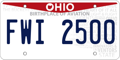 OH license plate FWI2500