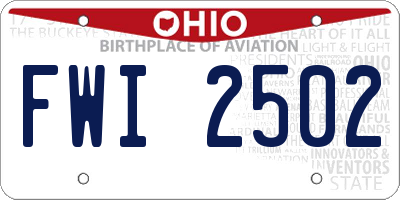 OH license plate FWI2502