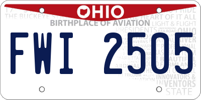 OH license plate FWI2505