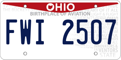 OH license plate FWI2507