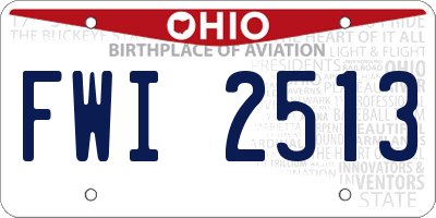 OH license plate FWI2513