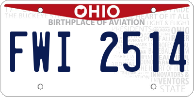 OH license plate FWI2514
