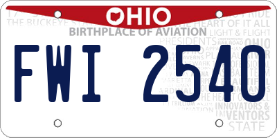 OH license plate FWI2540