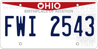 OH license plate FWI2543