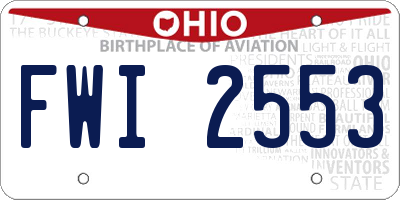 OH license plate FWI2553