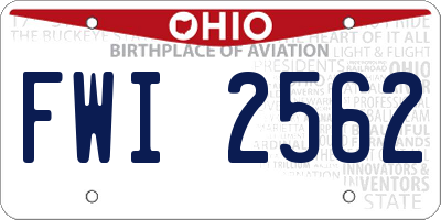 OH license plate FWI2562