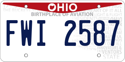 OH license plate FWI2587