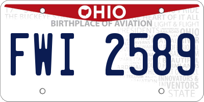 OH license plate FWI2589