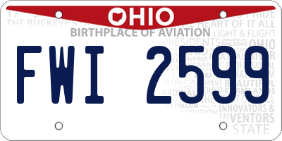 OH license plate FWI2599