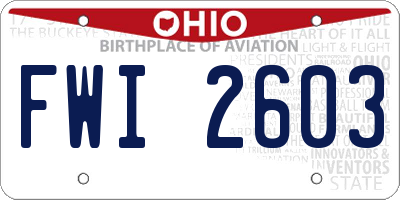 OH license plate FWI2603