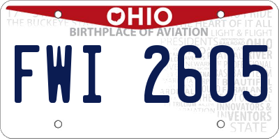 OH license plate FWI2605