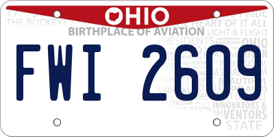 OH license plate FWI2609