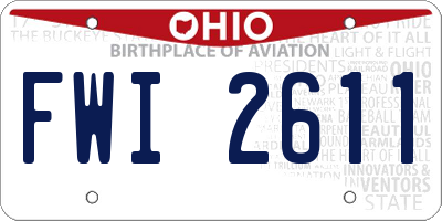 OH license plate FWI2611