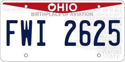 OH license plate FWI2625