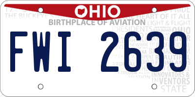 OH license plate FWI2639