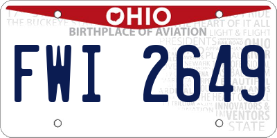 OH license plate FWI2649