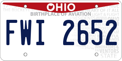 OH license plate FWI2652