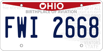 OH license plate FWI2668