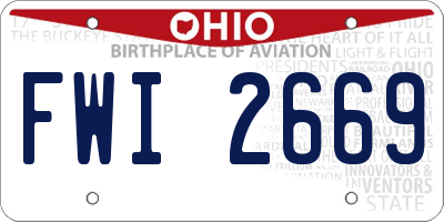 OH license plate FWI2669