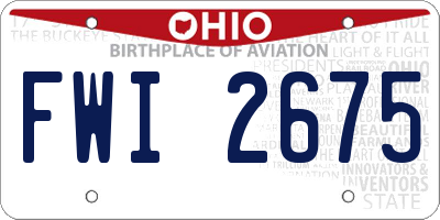 OH license plate FWI2675