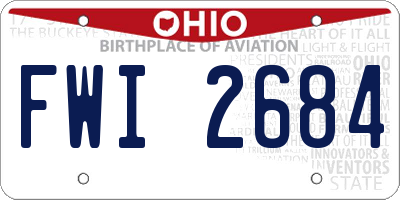 OH license plate FWI2684