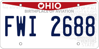 OH license plate FWI2688