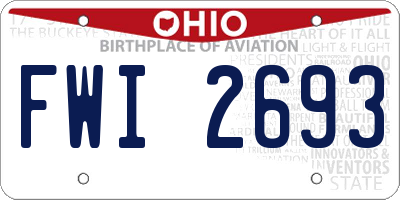 OH license plate FWI2693