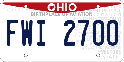 OH license plate FWI2700