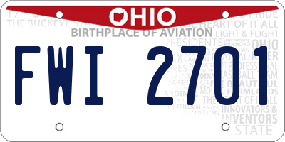 OH license plate FWI2701