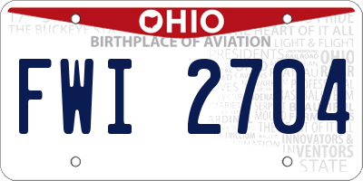 OH license plate FWI2704