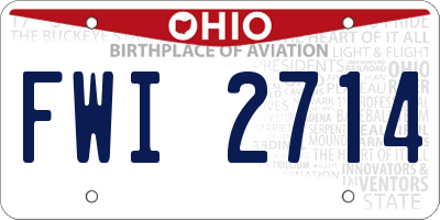 OH license plate FWI2714