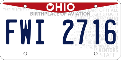 OH license plate FWI2716