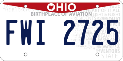 OH license plate FWI2725