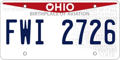 OH license plate FWI2726